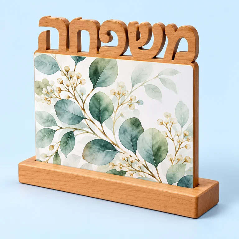 הדמיית מעמד עץ בשילוב כיתוב